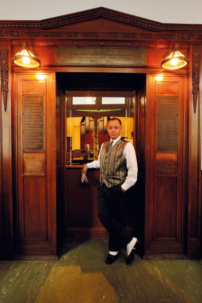 K’ Road historian and Business Association staffer Edward Bennett, pictured in the entrance to the Baptist Tabernacle (built in 1885) takes guided heritage walks around the precinct, regaling walkers with facts and anecdotes about the eccentric and notorious characters who have peopled the area. 