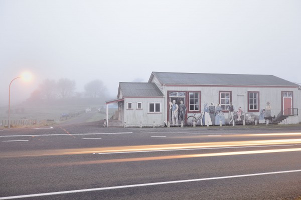 Rush hour in Toko, near Stratford. In the 1890s it was a thriving community established to serve the developing hinterlands of Taranaki. But as the population declined, the railway station, dairy factory and sawmill closed down.