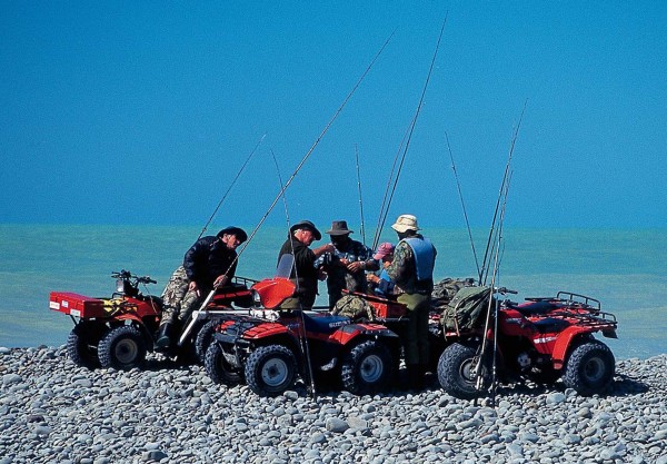 Fat-wheeled farm bikes are the vehicles of choice for traversing the stone banks which accumulate at the mouths of salmon rivers. They also allow older anglers to pursue their sporting passion well into their twilight years. For, once bitten by the salmon bug, anglers rarely recover.