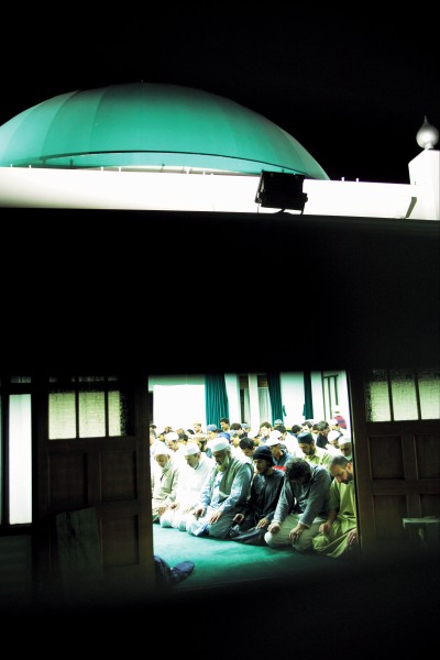 During Ramadan the Vermont Street mosque is charged with faith as Muslims of every ethnicity crowd beneath the dome to pray, fast, and count the hours in remembrance of the gift of the Koran and celebration of freedom from the "eternal fire of hell".