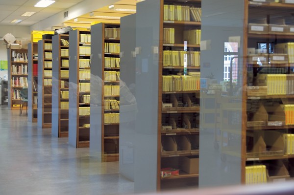 Additional recordings are sourced from overseas, and the library stacks hold about 8200 titles, with multiple copies of most.