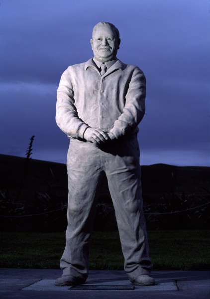 The statue of Tommy Solomon, symbol of the Moriori presence and mana whenua on the Chathams, stands four square on Moriori land at Manukau and gazes at the ocean from whence his ancestors came.