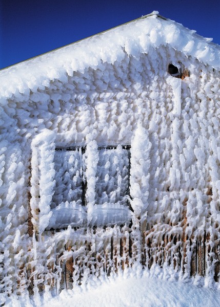 Syme Hut, Mt Egmont, on a cool day.