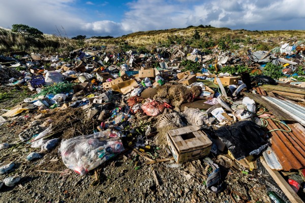 Sheep carcasses, fishing ropes and domestic detritus decay in stinking dump sites around Chatham Island. The dumps have been “the bane of our lives”, says mayor Alfred Preece, but recently the island council built a new landfill and three transfer stations to alleviate the problem. 