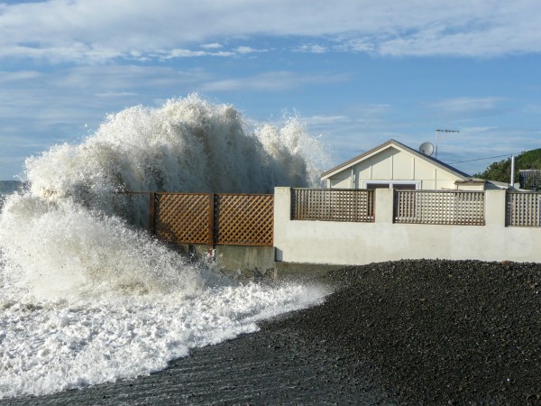 “We have gone inside the lion cage,” says coastal engineer Jim Dahm about our propensity for building next to the sea. On the Cape Kidnappers coast, the shoreline retreated by tens of metres following the Napier earthquake in 1931, and chronic erosion has continued. When king tides combine with high swells, the seaside baches of Haumoana take a hammering. But residents have no intention of giving in. “Nothing a bit of drying won’t fix,” said the owner of this home after storm waves broke a glass door and flooded the interior in 2011.