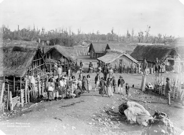 “All fighting must cease. The canoe by which we are to be saved is forbearance,” Te Whiti told his followers. His messages of peace, nonviolence and equality drew Māori from far and wide, swelling the population of the papa kāinga—which many saw as a “new Jerusalem”—to 2000. Up to 1000 more would come for monthly gatherings to hear Tohu and Te Whiti speak. Though widely disparaged in the settler press, Parihaka was “industrious, law-abiding, moral and hospitable”, wrote one of the few contemporary journalists to take a more impartial view.